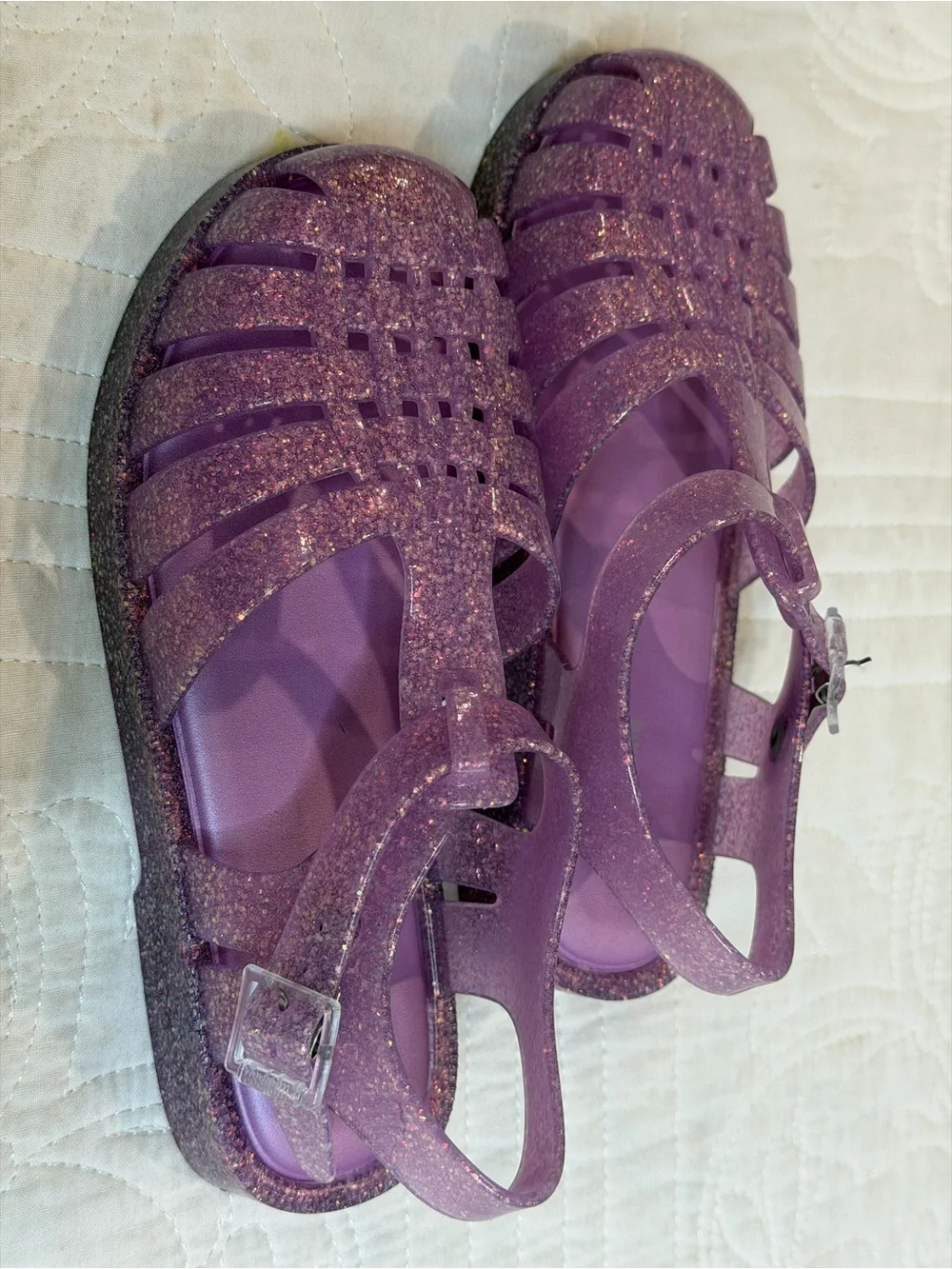 Mini Melissa Possession Shiny Sandal  Lilac Purple Glitter Kids Sz 12